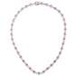 Suzy Levian Sterling Silver Pink Sapphire and Diamond Accent Tennis Necklace