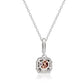 Suzy Levian Sterling Silver Red and White Cubic Zirconia Asscher Cut Pendant