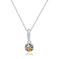 Suzy Levian Sterling Silver Blue Sapphire and diamond accent Pendant Necklace