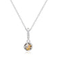 Suzy Levian Sterling Silver Pink Sapphire and diamond accent Pendant Necklace