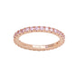 Suzy Levian Rose Sterling Silver Thin Pink Cubic Zirconia Eternity Band