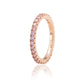 Suzy Levian Rose Sterling Silver Thin Pink Cubic Zirconia Eternity Band