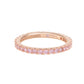 Suzy Levian Rose Sterling Silver Thin Pink Cubic Zirconia Eternity Band