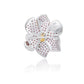 Suzy Levian Sterling Silver Pink Sapphire & Diamond Accent Flower Petal Brooch