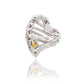 Suzy Levian Sterling Silver Pink Sapphire & Diamond Accent Wrapped Heart Brooch