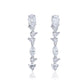 Suzy Levian Sterling Silver White Cubic Zirconia Cluster Dangle Earrings