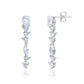Suzy Levian Sterling Silver White Cubic Zirconia Cluster Dangle Earrings