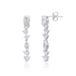 Suzy Levian Sterling Silver White Cubic Zirconia Cluster Dangle Earrings