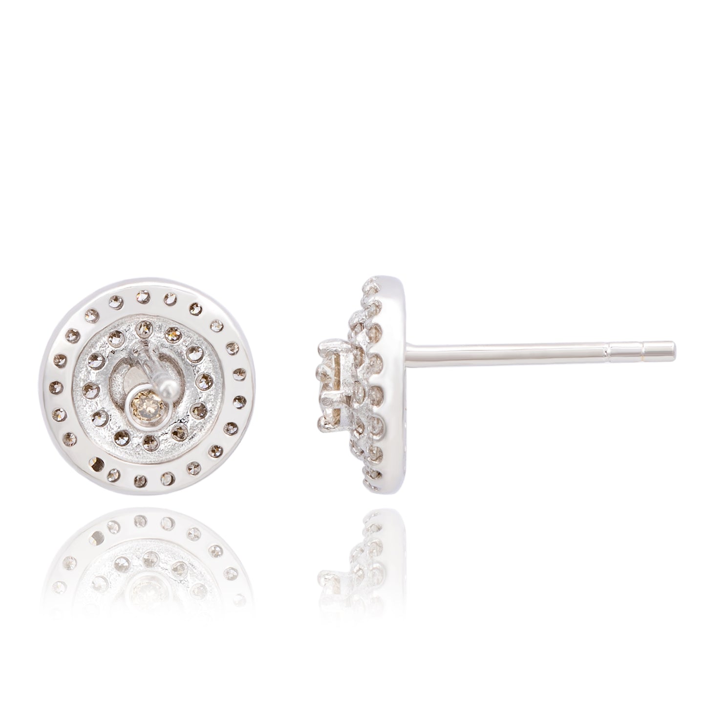 Suzy Levian 14K White Gold & .60cttw Diamond Double Halo Stud Earrings