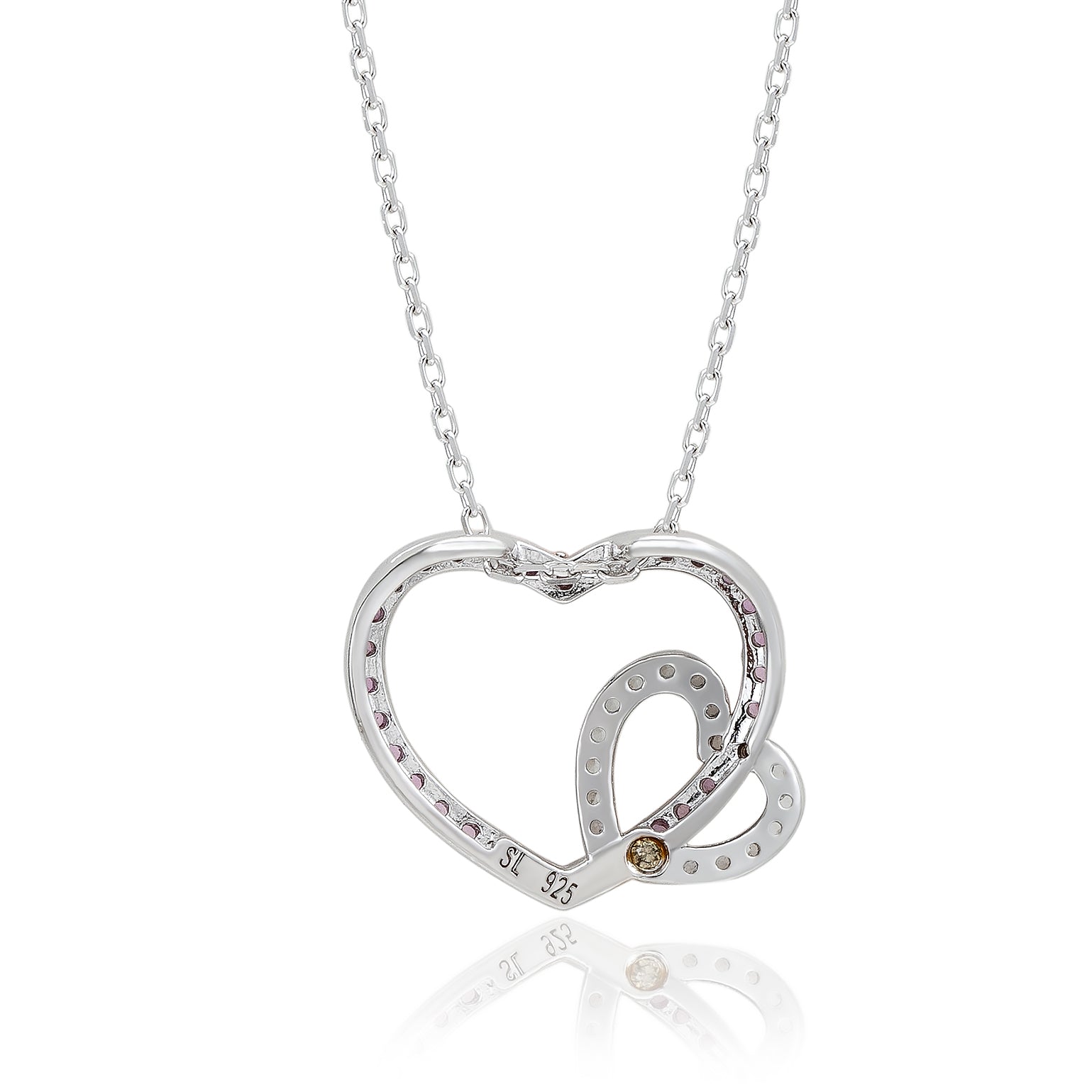 SEIY 3.5mmジャック ネックレス ホワイト Suzy Levian Sterling Silver Pink & White Sapphire and Diamond