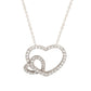 Suzy Levian 14K White Gold & .35cttw Diamond Double Heart Pendant