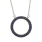 Suzy Levian Sterling Silver Blue Cubic Zirconia Circle Pendant