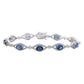 Suzy Levian Sterling Silver Oval-Cut Blue Sapphire & Diamond Accent Tennis Bracelet