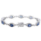 Suzy Levian Sterling Silver Oval-Cut Blue Sapphire & Diamond Accent Tennis Bracelet