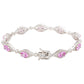 Suzy Levian Sterling Silver Oval-Cut Pink Sapphire & Diamond Accent Tennis Bracelet
