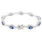 Suzy Levian Sterling Silver Oval-Cut Blue Sapphire & Diamond Accent Tennis Bracelet
