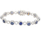 Suzy Levian Sterling Silver Blue Sapphire and Diamond Accent Circle Bracelet
