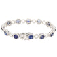 Suzy Levian Sterling Silver Blue Sapphire and Diamond Accent Circle Bracelet