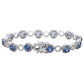 Suzy Levian Sterling Silver Blue Sapphire and Diamond Accent Circle Bracelet