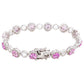 Suzy Levian Sterling Silver Pink Sapphire and Diamond Accent Circle Bracelet