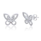 Suzy Levian Sterling Silver & White Cubic Zirconia Butterfly Earrings