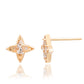 Suzy Levian 14K Yellow Gold .55cttw Diamond Abstract Star Stud Earrings