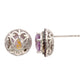 Suzy Levian Sterling Silver Round Cut Purple Amethyst And Sapphire Accent Stud Earrings