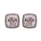 Suzy Levian Sterling Silver Cushion Cut Purple Amethyst And Sapphire Accent Stud Earrings