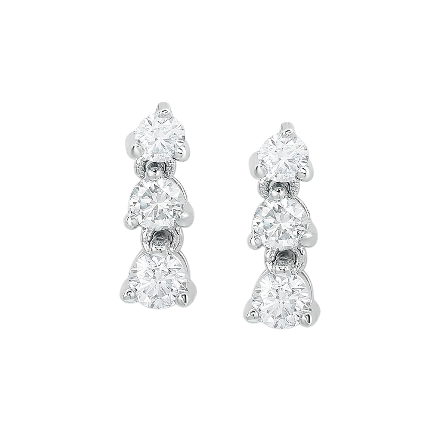 Suzy Levian 14K White Gold 0.65 ct. tw. Diamond Graduating Drop Earrings