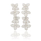 Suzy Levian Sterling Silver Cubic Zirconia Floral Drop Dangle Petite Earrings