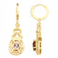 Suzy Levian Yellow Sterling Silver Brown Cubic Zirconia Drop Earrings