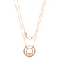 Suzy Levian 14K Rose Gold 0.75 ctw Diamond Double Circle Necklace