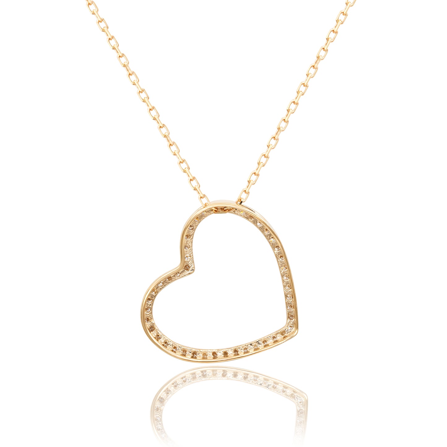 Suzy Levian 14K Yellow Gold 0.25 cttw Diamond Heart Necklace