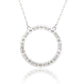 Suzy Levian Sterling Silver White Cubic Zirconia Alternating Circle Eternity Necklace
