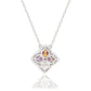 Suzy Levian Sterling Silver Pink Sapphire & Diamond Accent Clover Flower Necklace