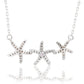 Suzy Levian Sterling Silver White Topaz Tri-Tone Starfish Trio Necklace