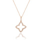 Suzy Levian 14K Rose Gold .30ttw Diamond Clover Pendant