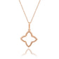 Suzy Levian 14K Rose Gold .30ttw Diamond Clover Pendant