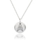 Suzy Levian White Sterling Silver Cubic Zirconia Letter Initial Disc Pendant