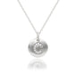 Suzy Levian White Sterling Silver Cubic Zirconia Letter Initial Disc Pendant