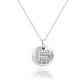 Suzy Levian White Sterling Silver Cubic Zirconia Letter Initial Disc Pendant