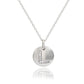 Suzy Levian White Sterling Silver Cubic Zirconia Letter Initial Disc Pendant