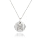 Suzy Levian White Sterling Silver Cubic Zirconia Letter Initial Disc Pendant