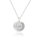 Suzy Levian White Sterling Silver Cubic Zirconia Letter Initial Disc Pendant