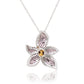 Suzy Levian Sterling Silver Pink Sapphire & Diamond Accent Flower Pendant