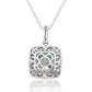 Suzy Levian Sterling Silver Cushion Cut Blue Topaz And Sapphire Accent Pendant