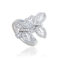 Suzy Levian Sterling Silver Cubic Zirconia Double Butterfly Ring