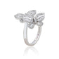 Suzy Levian Sterling Silver Cubic Zirconia Double Butterfly Ring