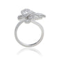 Suzy Levian Sterling Silver Cubic Zirconia Double Butterfly Ring