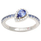 Suzy Levian Sterling Silver Blue & White Sapphire Pear Shape Petite Ring